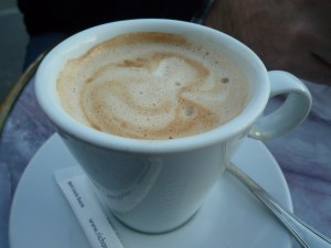 Enjoying a café creme